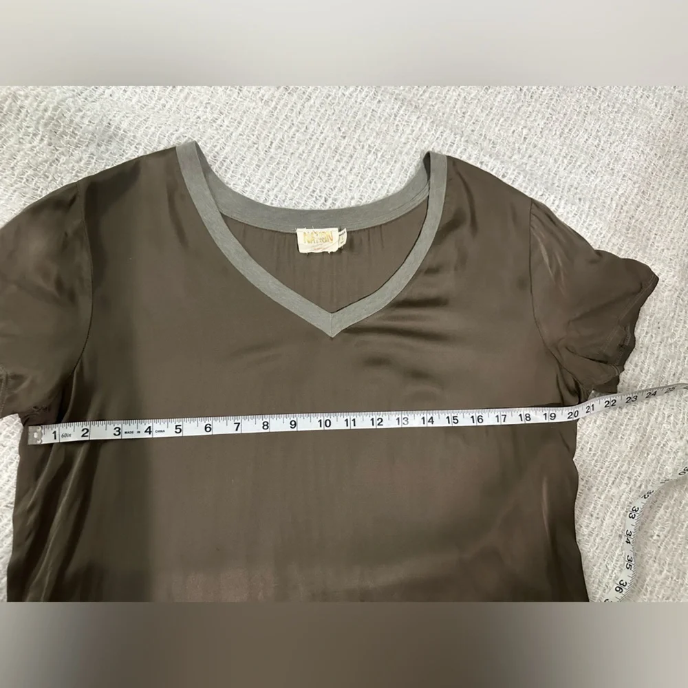 Nation LTD Brown V-Neck Short Sleeve Tee - Picture 6 of 9